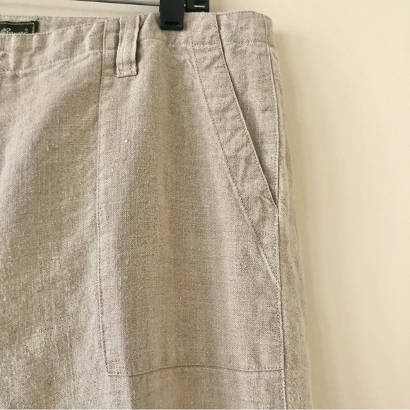 Eddie Bauer 100% Linen Khaki Cargo Pants Size 16 Tall - Picture 2 of 9